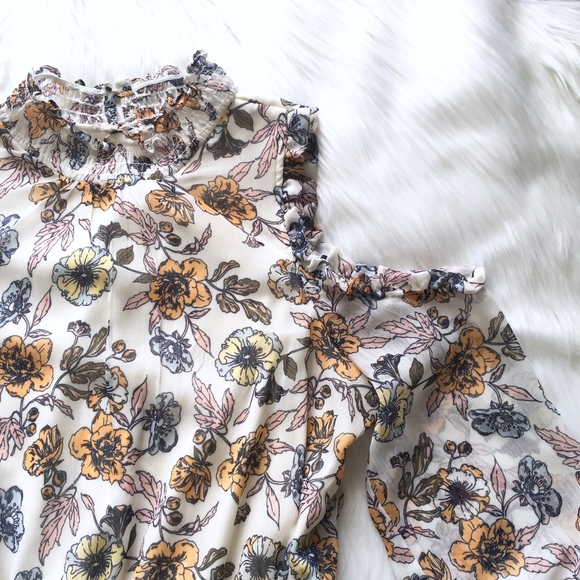 Floral Long Sleeve Cold-Shoulder Dress - Picture 3 of 8